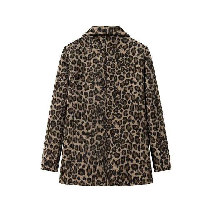 Kvinners elegante blazerjakke i stilfullt leopardmønster Skjora