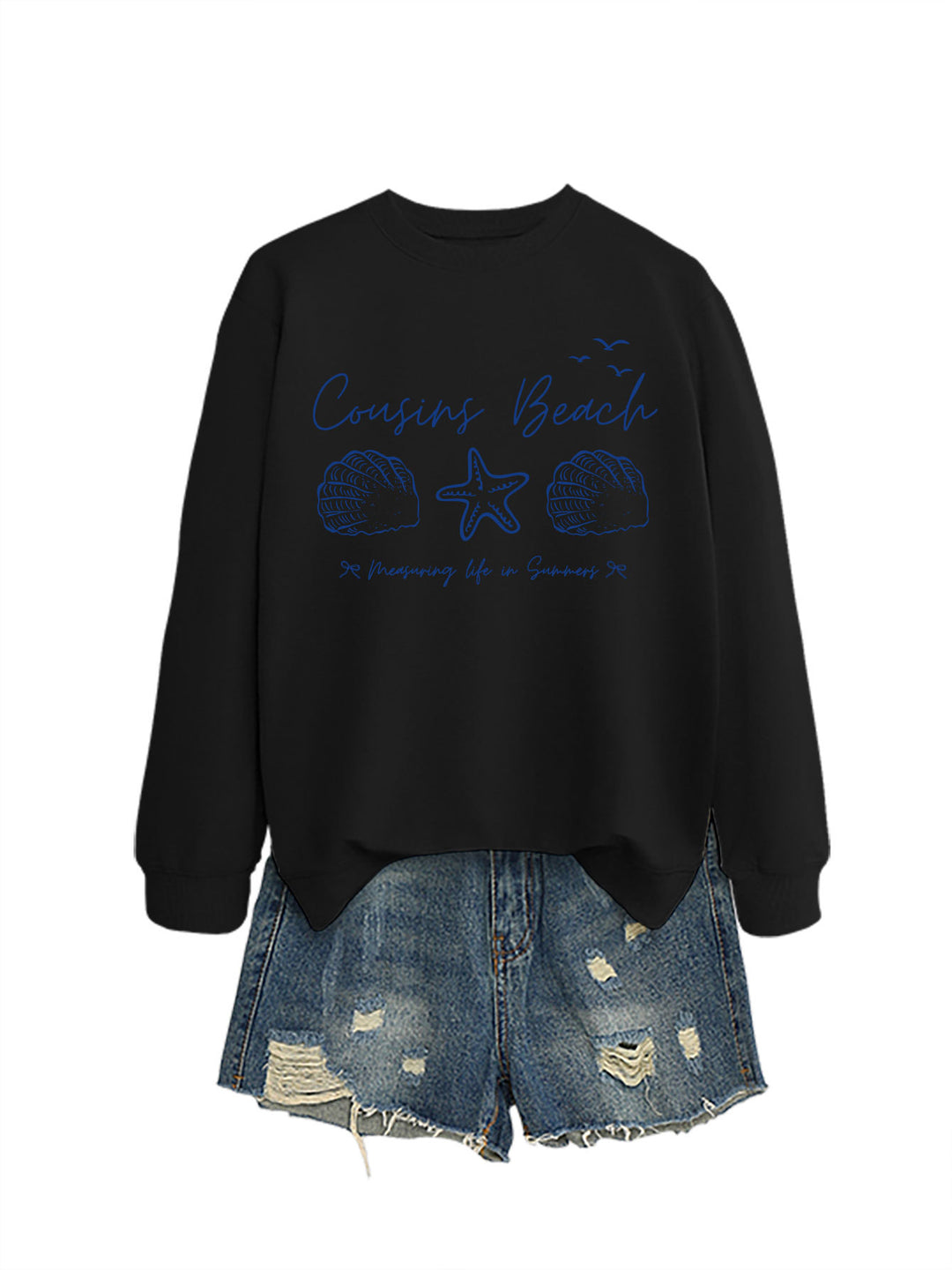 Kvinnelig sweatshirt med maritimt motiv og komfortabel passform Skjora
