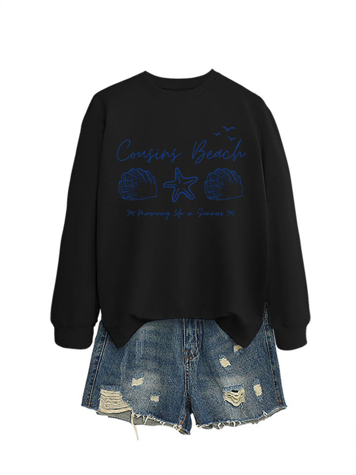 Kvinnelig sweatshirt med maritimt motiv og komfortabel passform Skjora