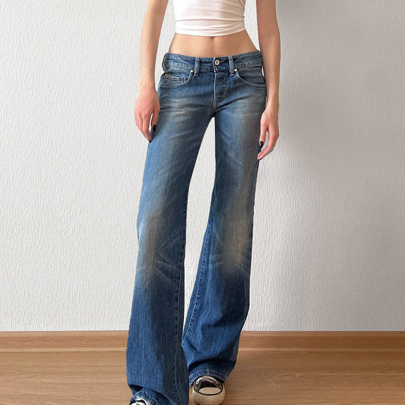Damer Flared Jeans med høy midje og distressed design Skjora