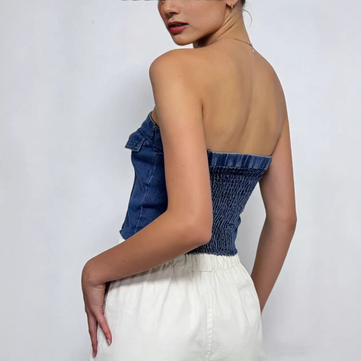 Dame Jeans Bustier Top Skjora