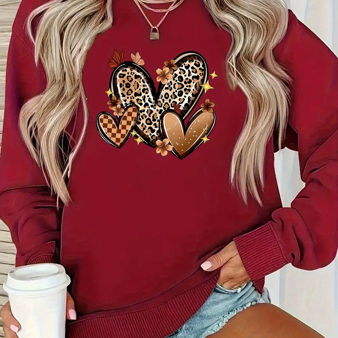 Kvinnelig sweatshirt med attraktive hjerte-motiver Skjora