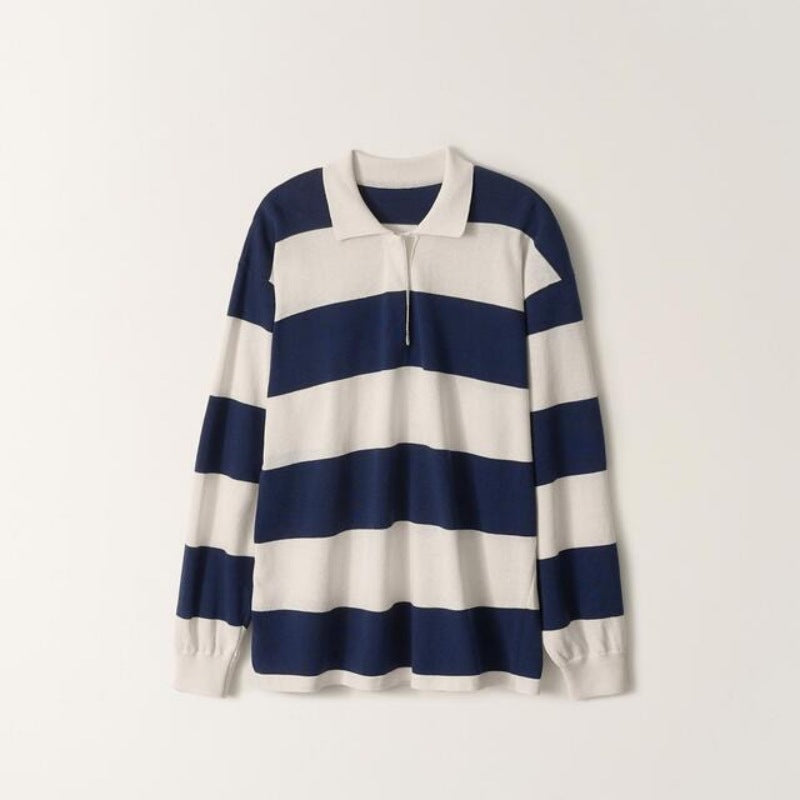 Dame Løs Polo skjorte med stripete design og lang arm Skjora