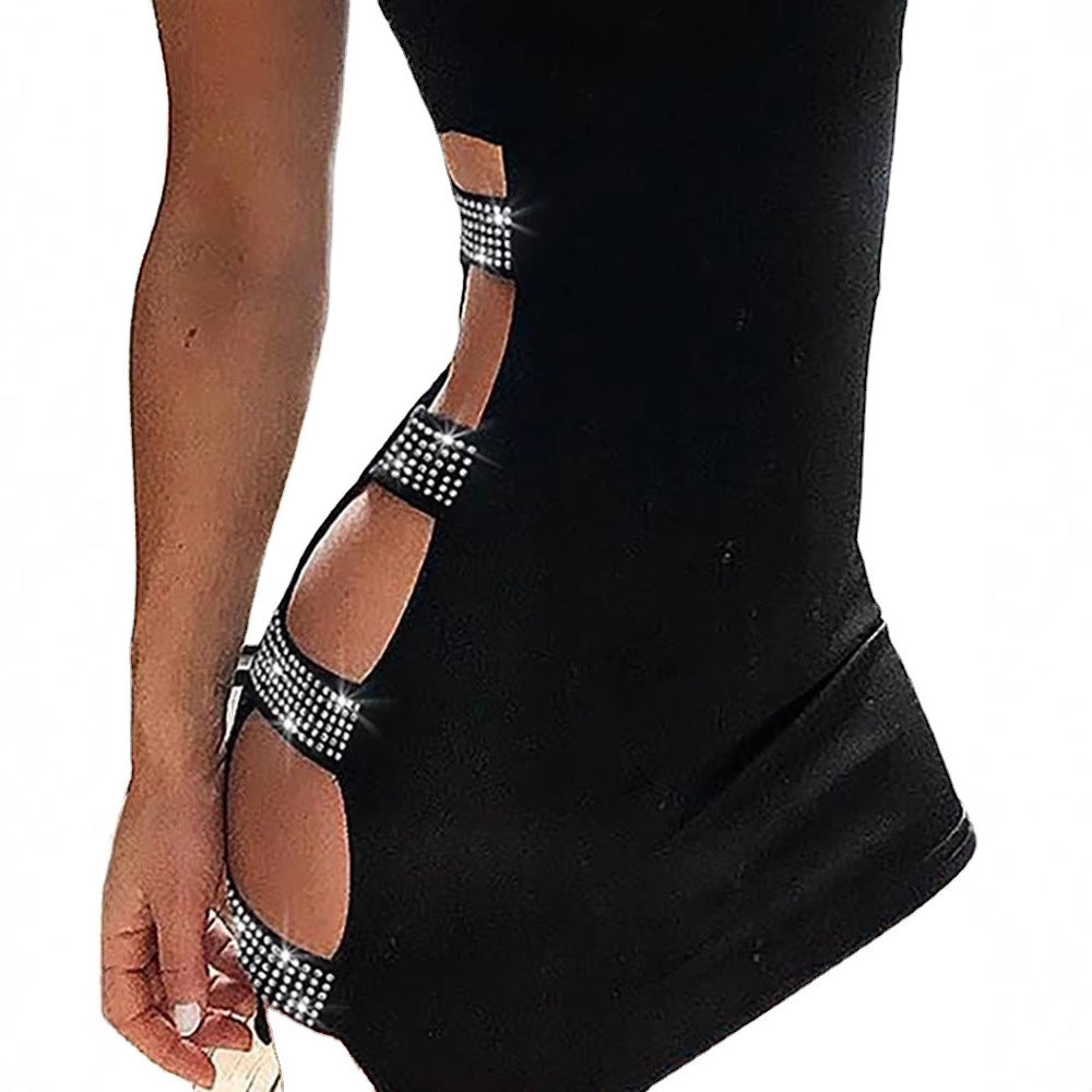 Damer figursydd minikjole med transparente sidestykker Skjora