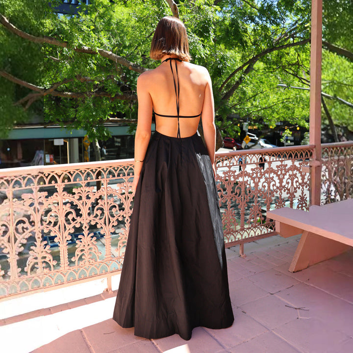 Damer Maxi Skjørt med Høy Midje og Elegant Chiffon Overlag