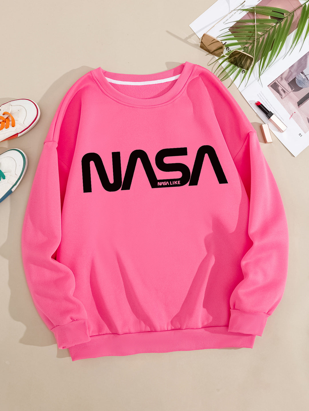 Dame casual sweatshirt med fantastisk NASA-logo Skjora