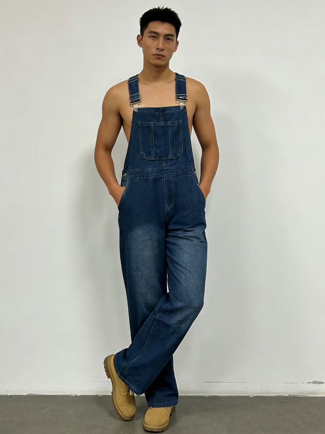 Herren Casual Bomull Dungarees Skjora