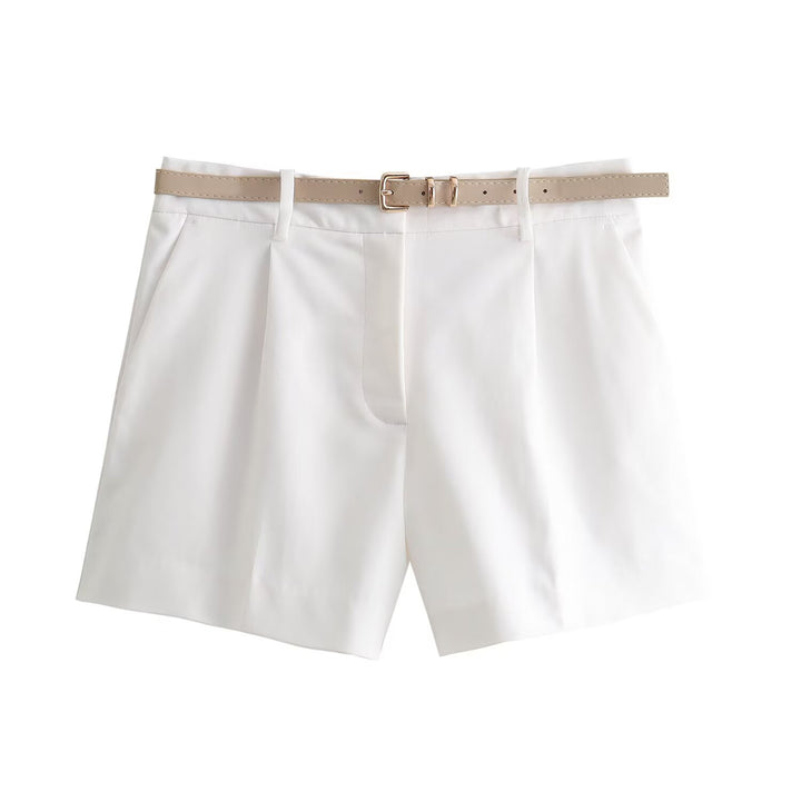 Damer elegante shorts med praktisk belte Skjora