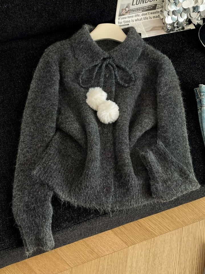 Kvinnenes lekne cardigan med stor krage Skjora