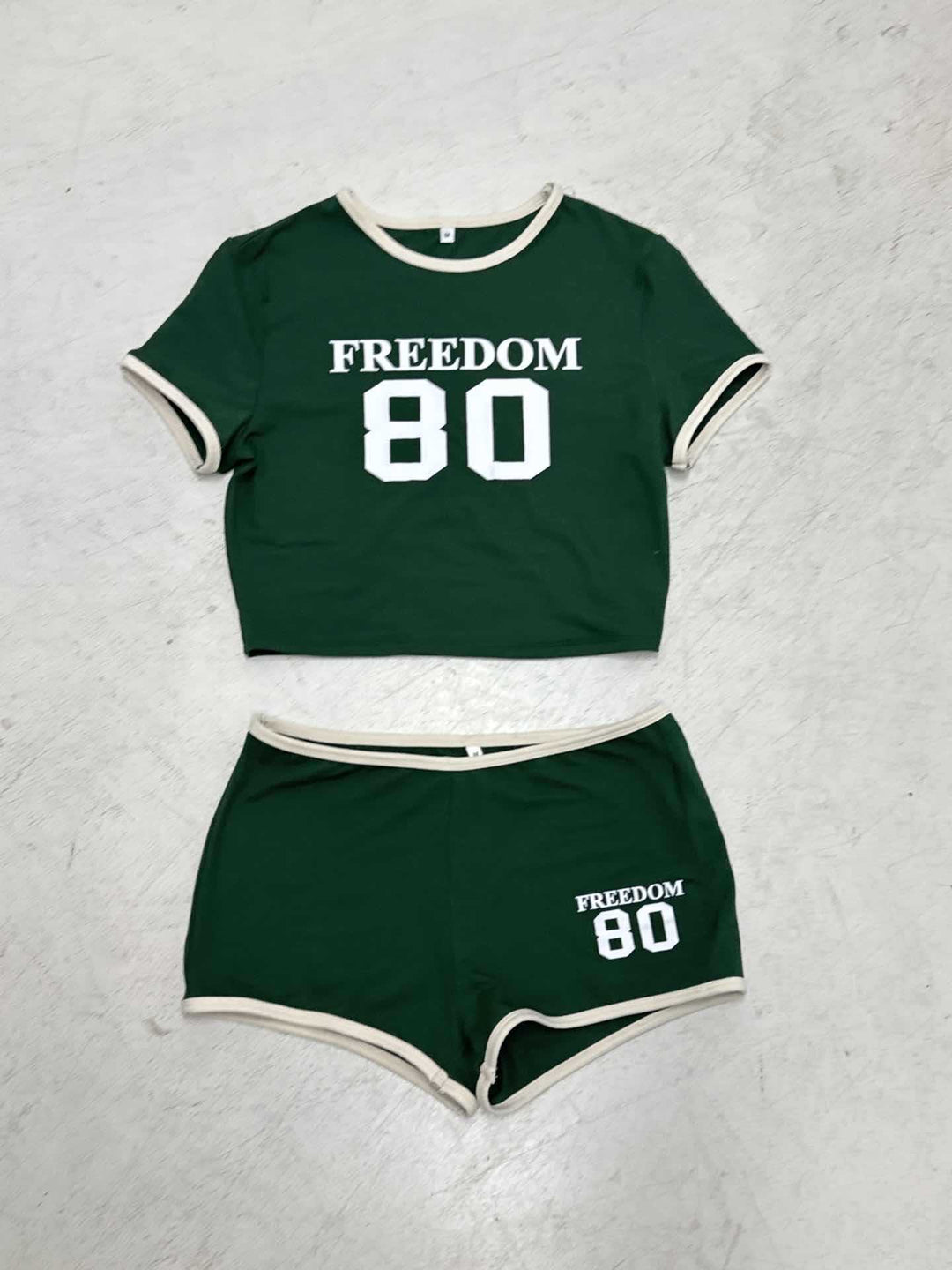 Dame Bandeau-Bikini-set med tallmønster og justerbare stropper Skjora