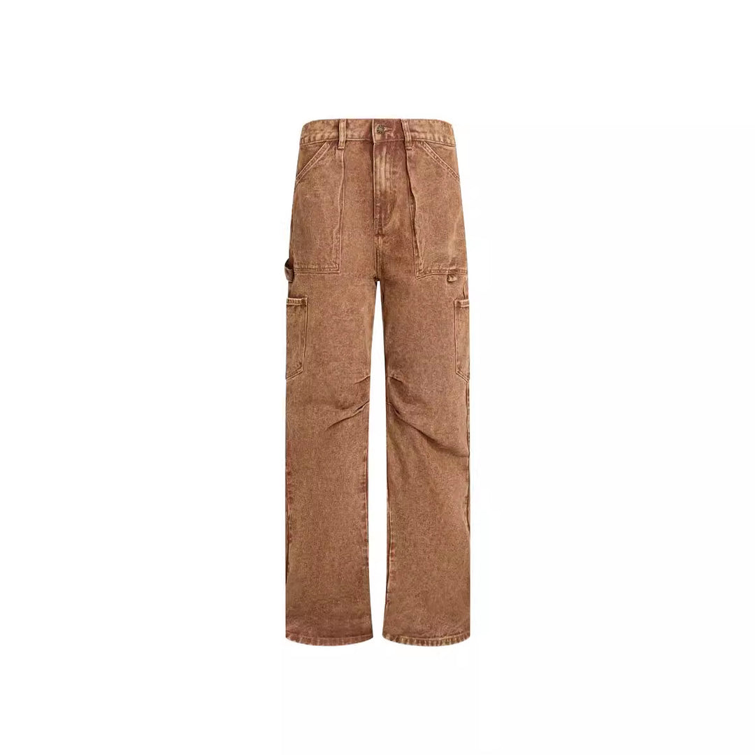 Dame Cargo-jeans i avslappet snitt med praktiske lommer Skjora