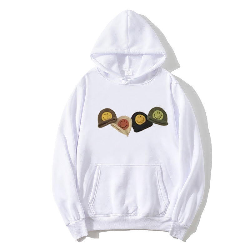 Damen Kapuzenpullover mit verspieltem Smiley-Design Skjora