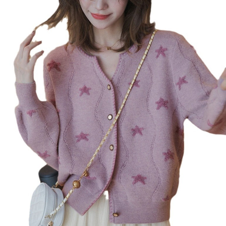 Dame cardigan med blomstermønster og knappdetaljer Skjora