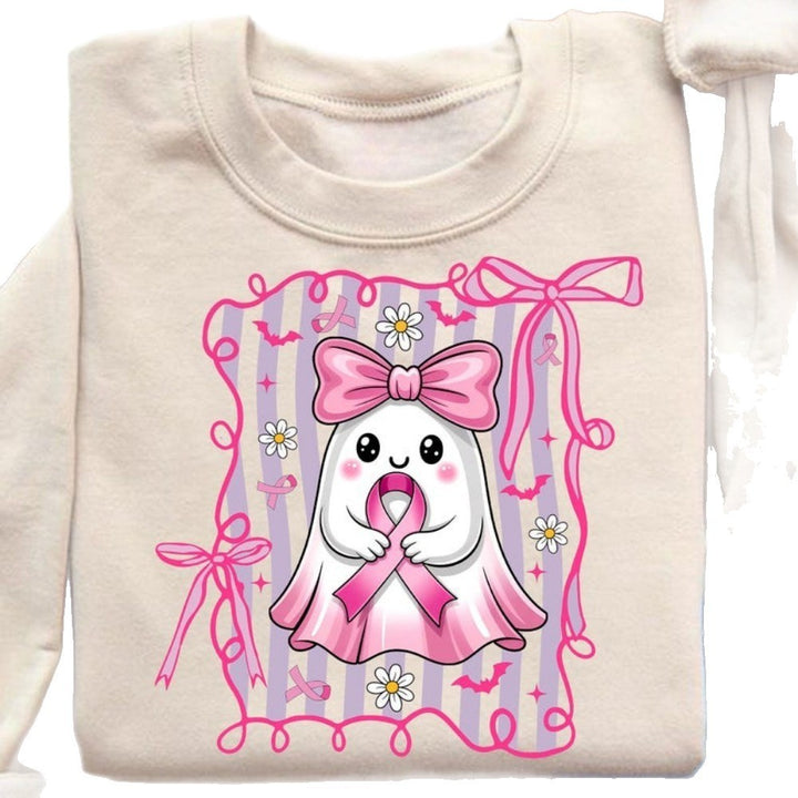 Dames sweatshirt med søtt spøkelsemotiv og lekent design Skjora