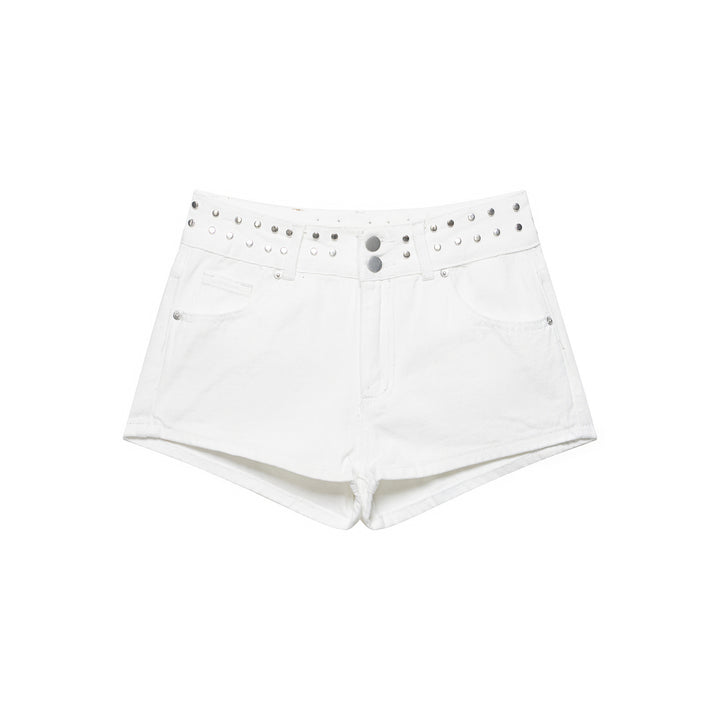 Damer stilige shorts med metalliske detaljer og høy midje Skjora