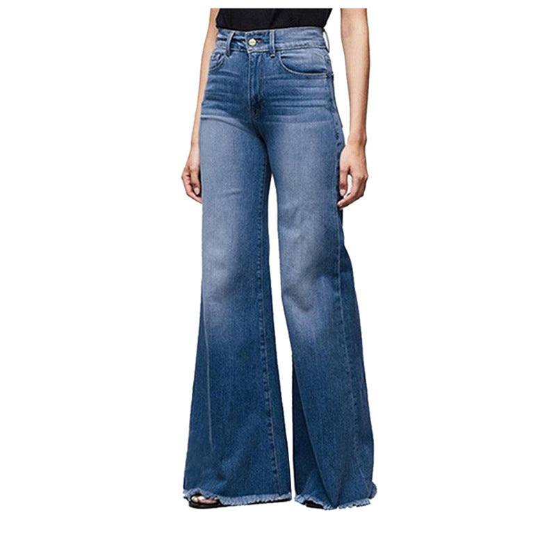 Dame Høyt skåret slengjeans i vintage-look Skjora