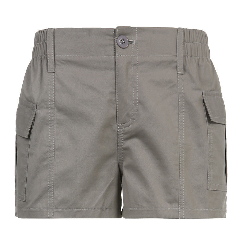 Dame cargo shorts med elastisk midje og praktiske sidelommer Skjora