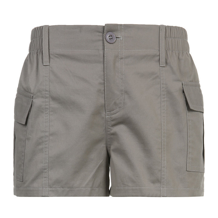Dame cargo shorts med elastisk midje og praktiske sidelommer Skjora