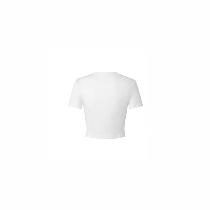 Dame Crop-T-skjorte med kreativ fritidsdesign Skjora