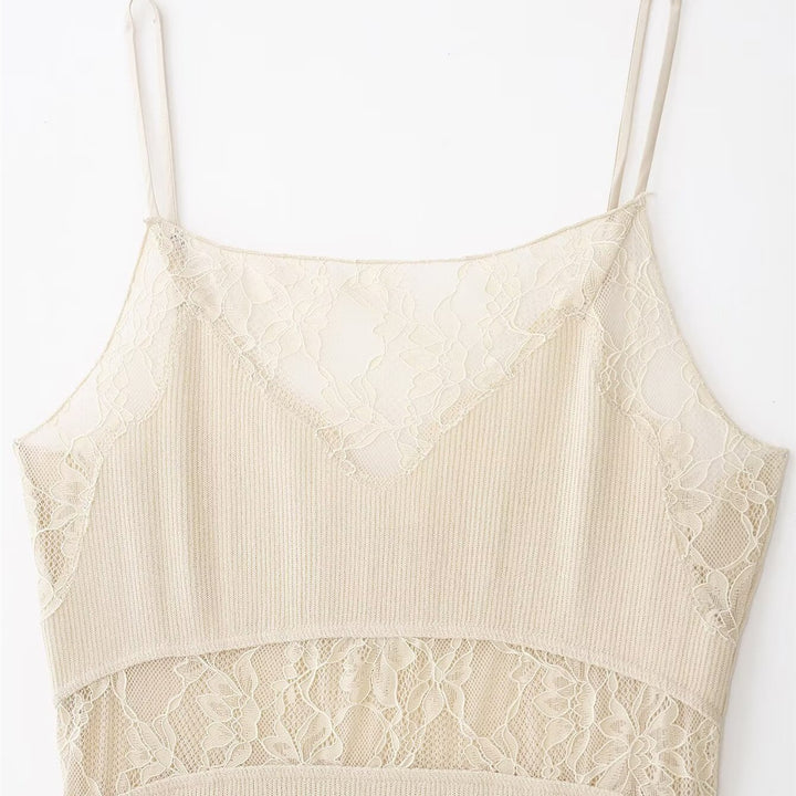 Dame Spets-Camisole med raffinert design og justerbare stropper Skjora