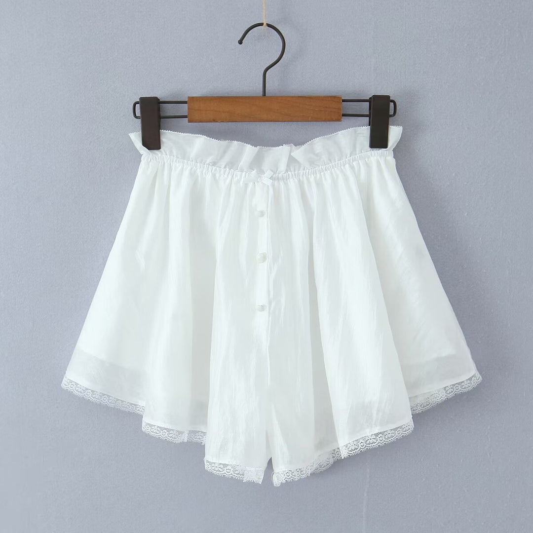 Damer luftig shorts med fine spissdetaljer Skjora