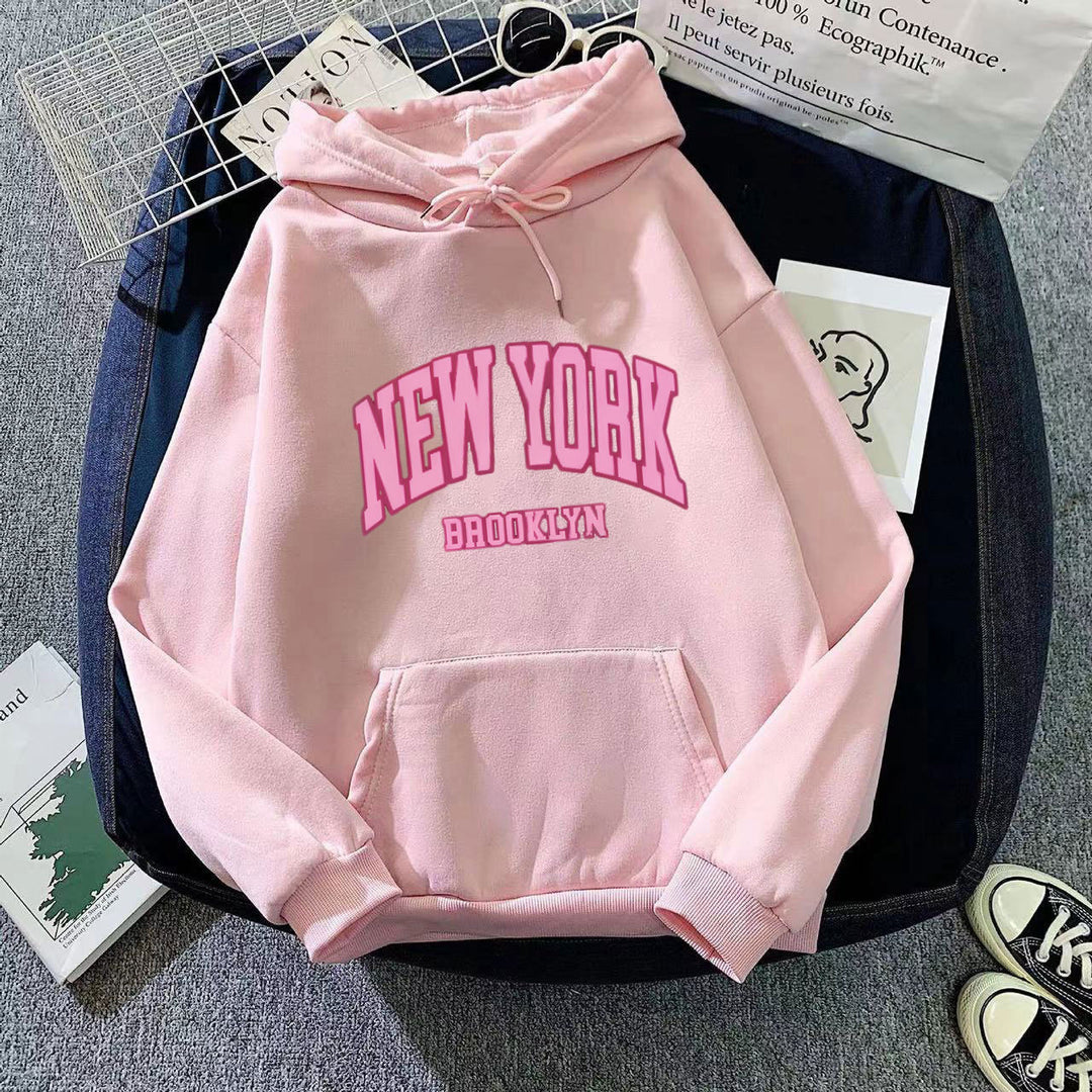 Damen Kapuzenpullover mit trendigem New York Brooklyn Druck Skjora