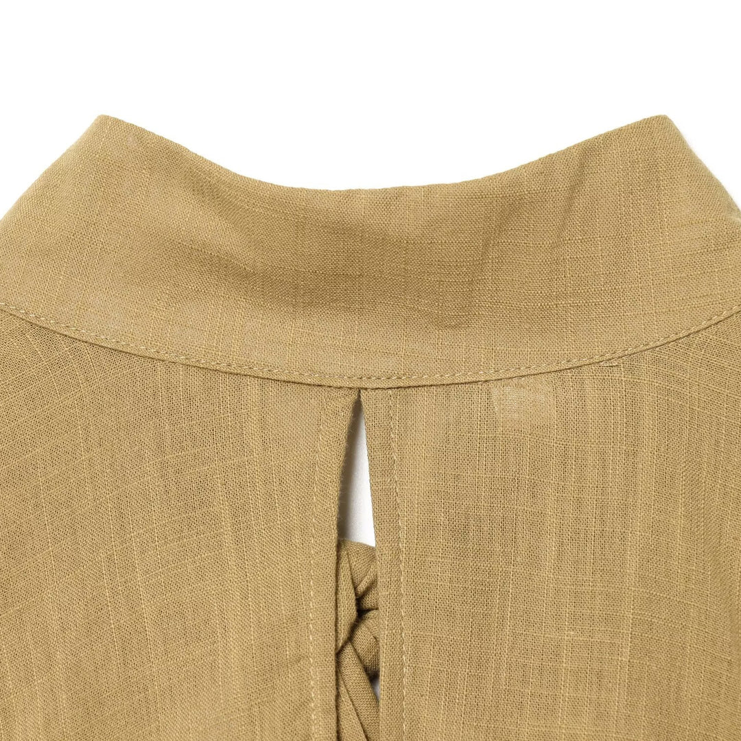 Dame bluser skjorte med elegant ståkrage og plisserte detaljer Skjora