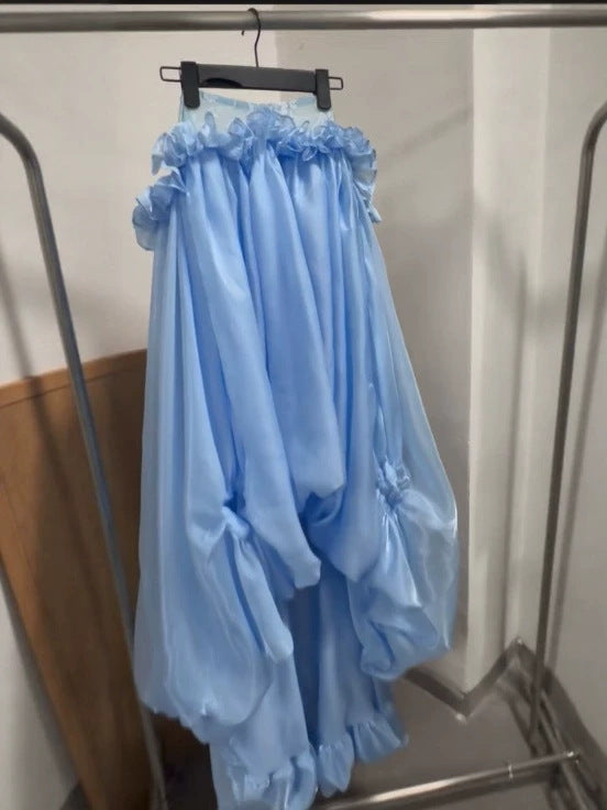 Women's Off-Shoulder Maxi Dress in Flowy Chiffon Skirt
