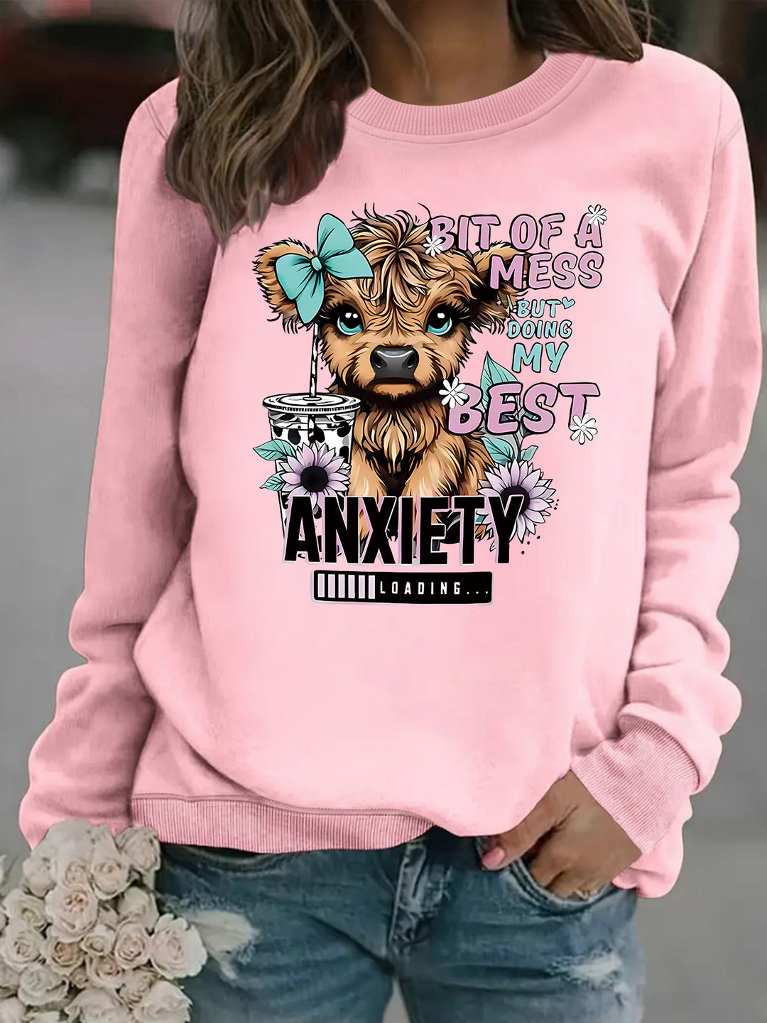 Kvinnegenser med kreativ hundedesign og inspirerende tekst Skjora