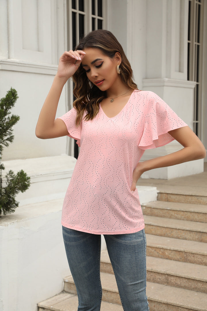 Damer stilige bluse med sommerfugl-ermer Skjora
