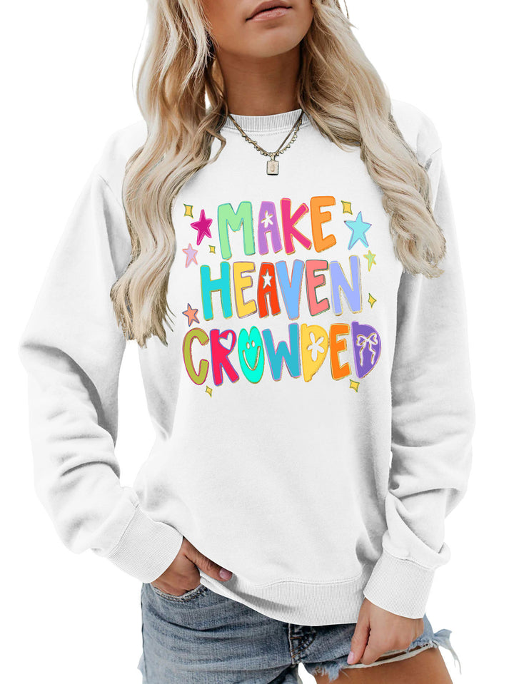 Dame sweatshirt med fargerik design og leken tekst Skjora