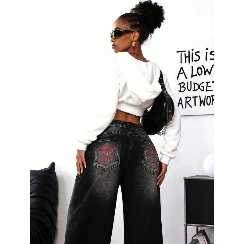 Dame Bredde Jeans i Urban Stil med Eksklusivt Design Skjora