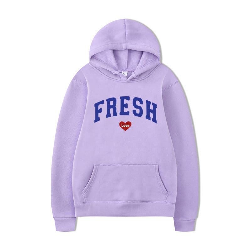 Women's hoodie with playful lettering and soft inner fleece Skjora