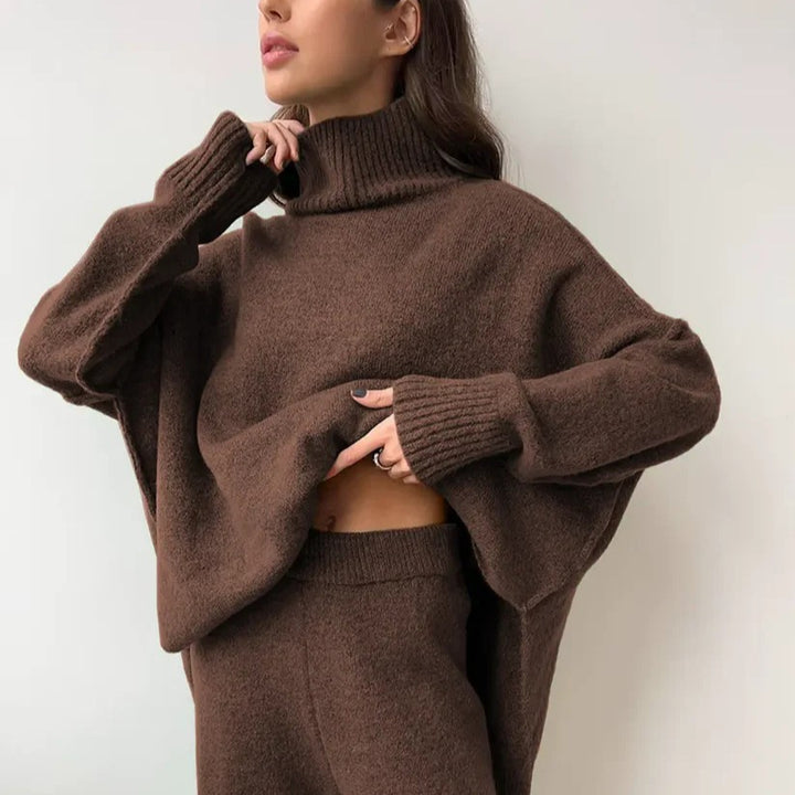 Dame Cozy Loungewear Set laget av myk strikket Skjora