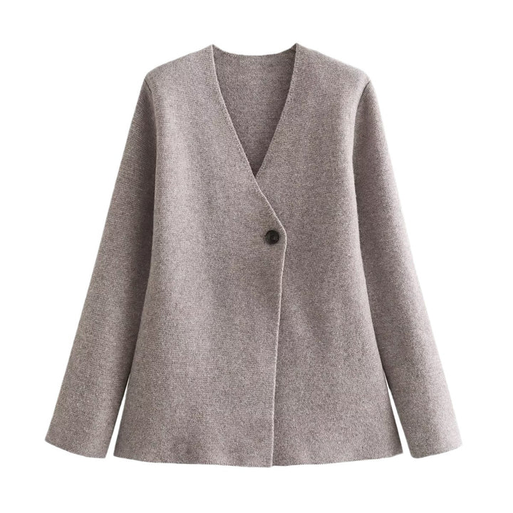 Kvinners elegant cardigan med moderne snitt og full knappelukking Skjora