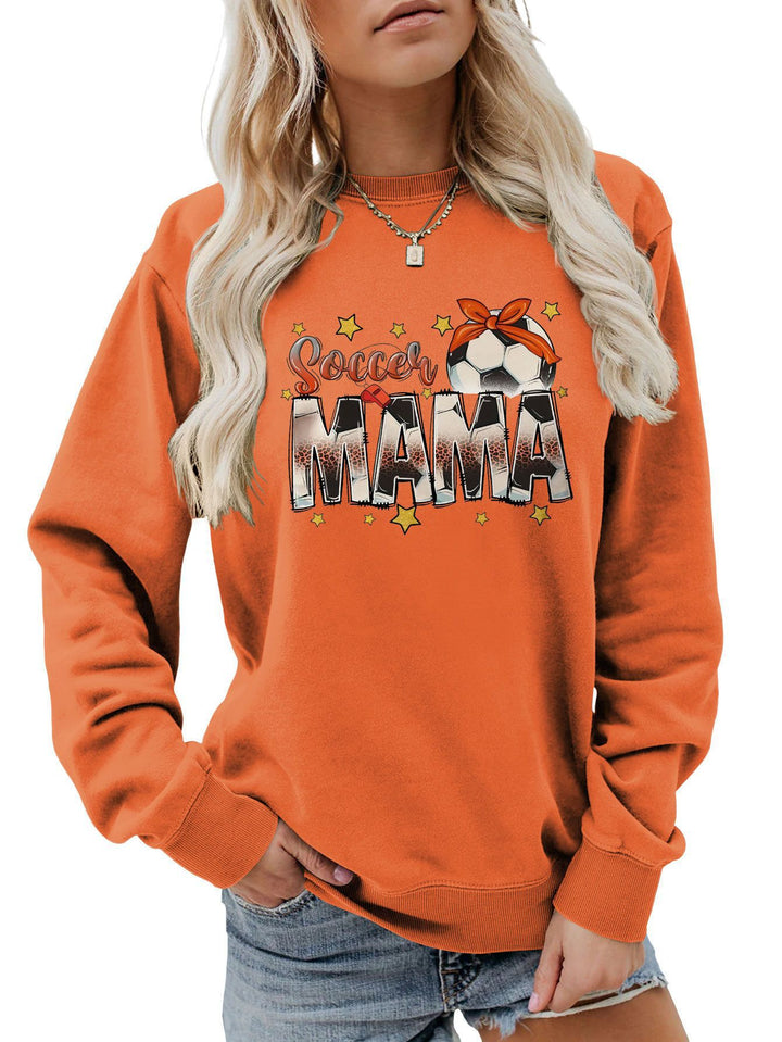 Dame sweatshirt med iøynefallende "Soccer Mama" trykk og komfortabel passform Skjora