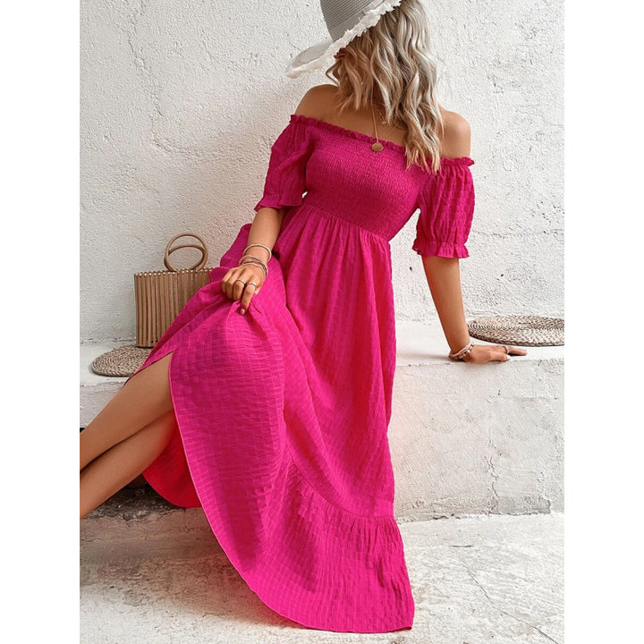 Damer Off-Shoulder Maxikjole med voluminøse ermer og flytende snitt Skjora