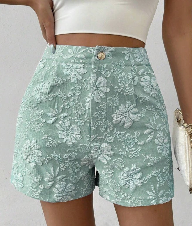 Dame Mote Shorts med Blomsterbroderi Skjora