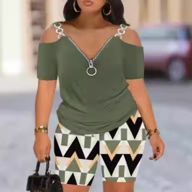 Dame Modish Jumpsuit med Off-Shoulder-utskjæring og glidelås Skjora
