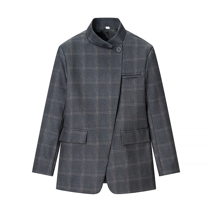 Kvinne design blazer med urbant rutemønster Skjora