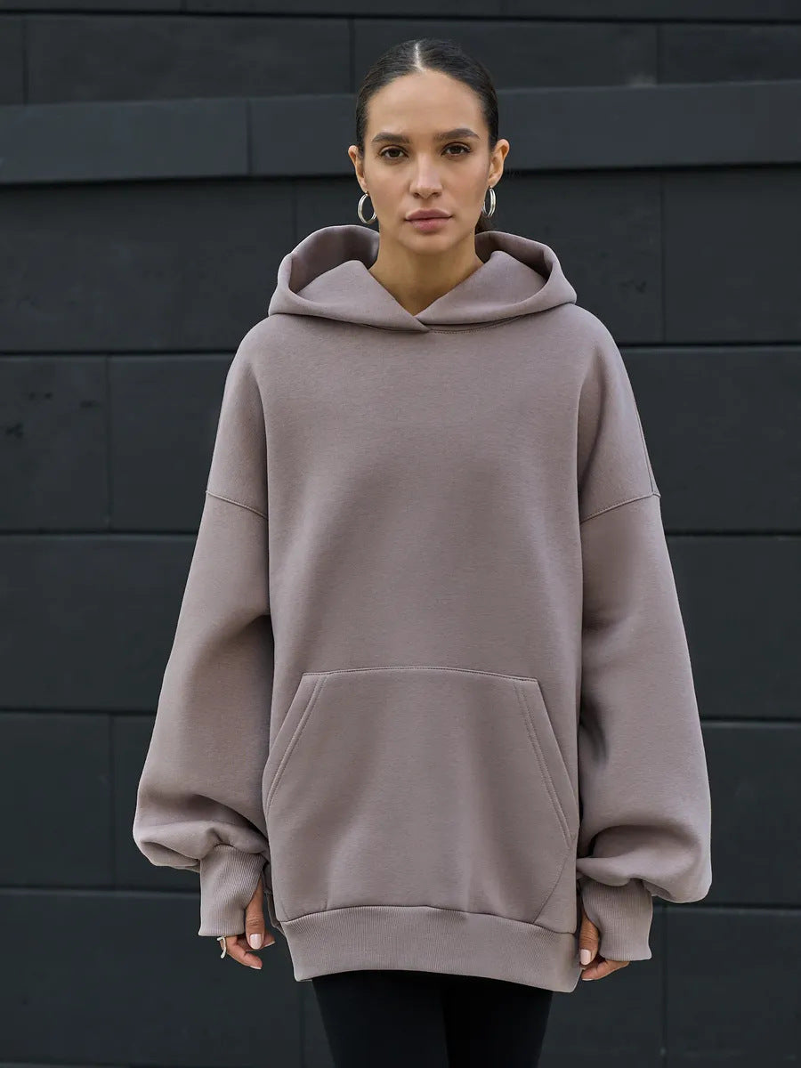 Dames oversized hoodie met volumineuze mouwen en geïntegreerde kangoeroezak Skjora