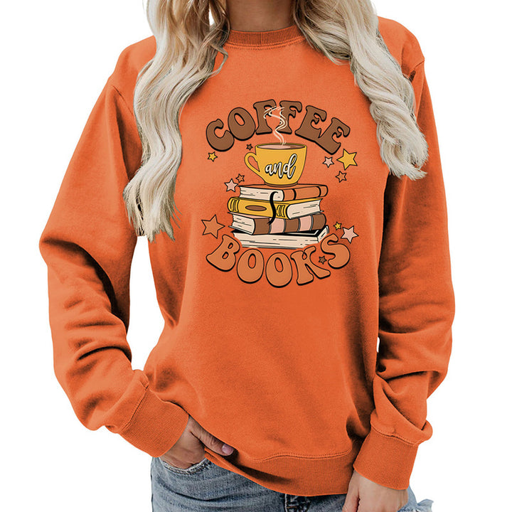 Dame sweatshirt med kreativ kaffebokdesign Skjora