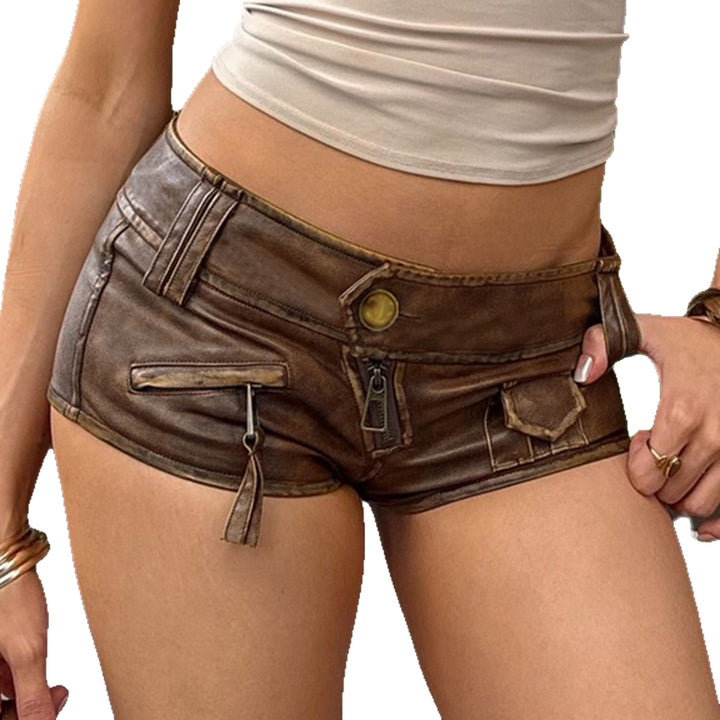 Dame Kunstlær Shorts Skjora