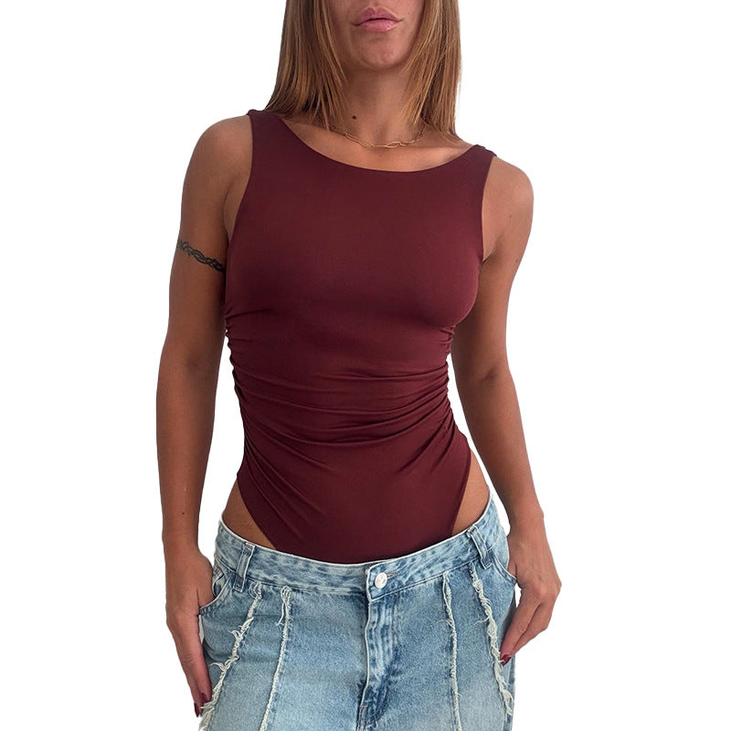 Dame bodysuit med elegant volangdetalj Skjora