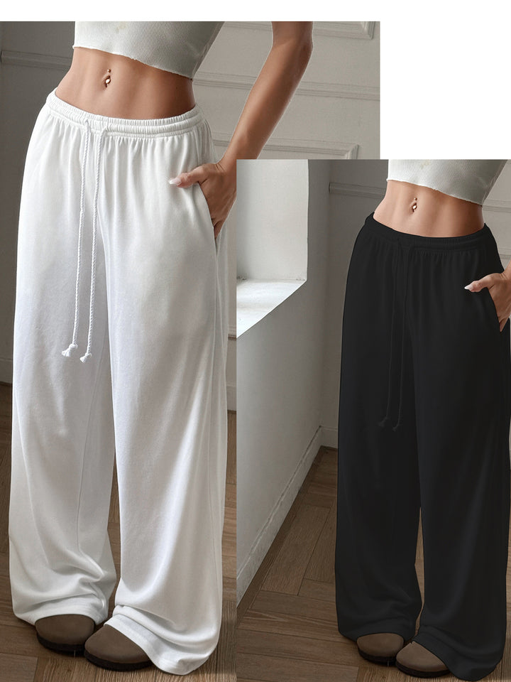 Dame avslappet Palazzo bukser med elastisk liv og praktiske sidelommer Skjora