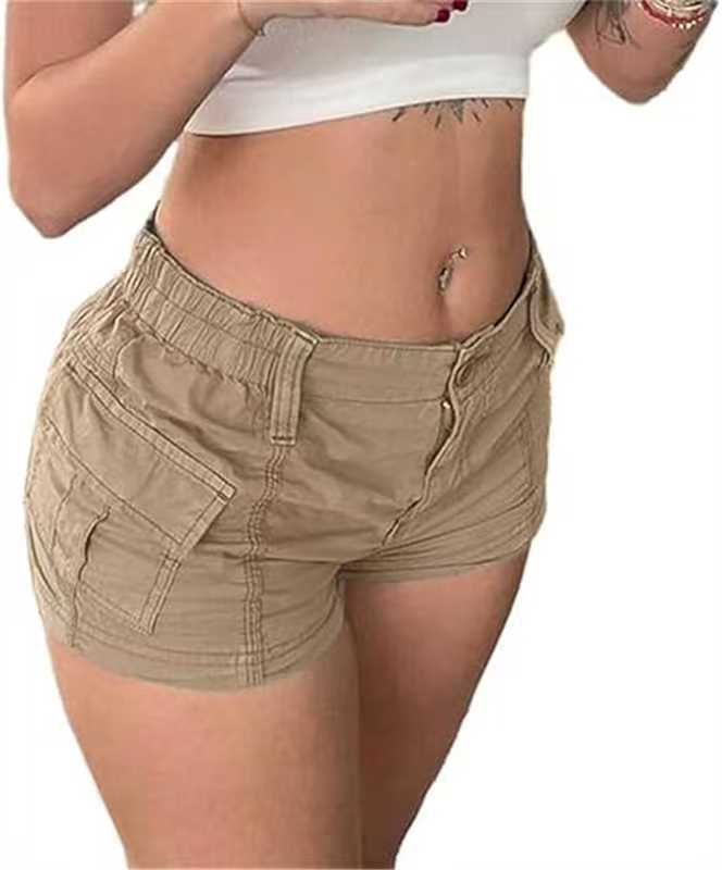 Dame behagelige Cargo-shorts med elastisk linning og praktiske lommer Skjora