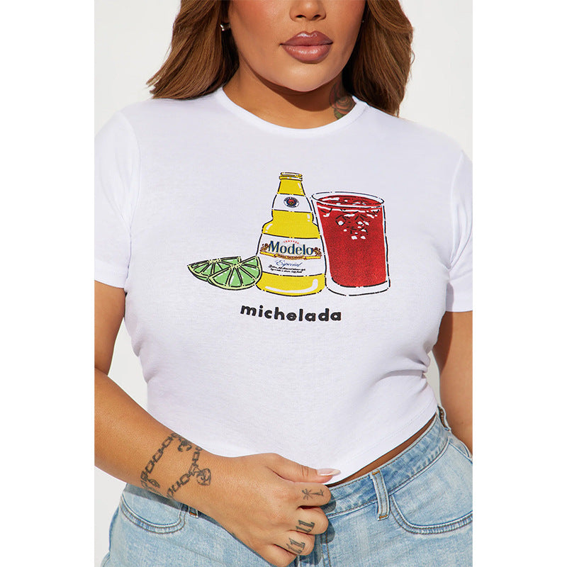 Dame Tanktop med leken gastronomi-motiv Skjora