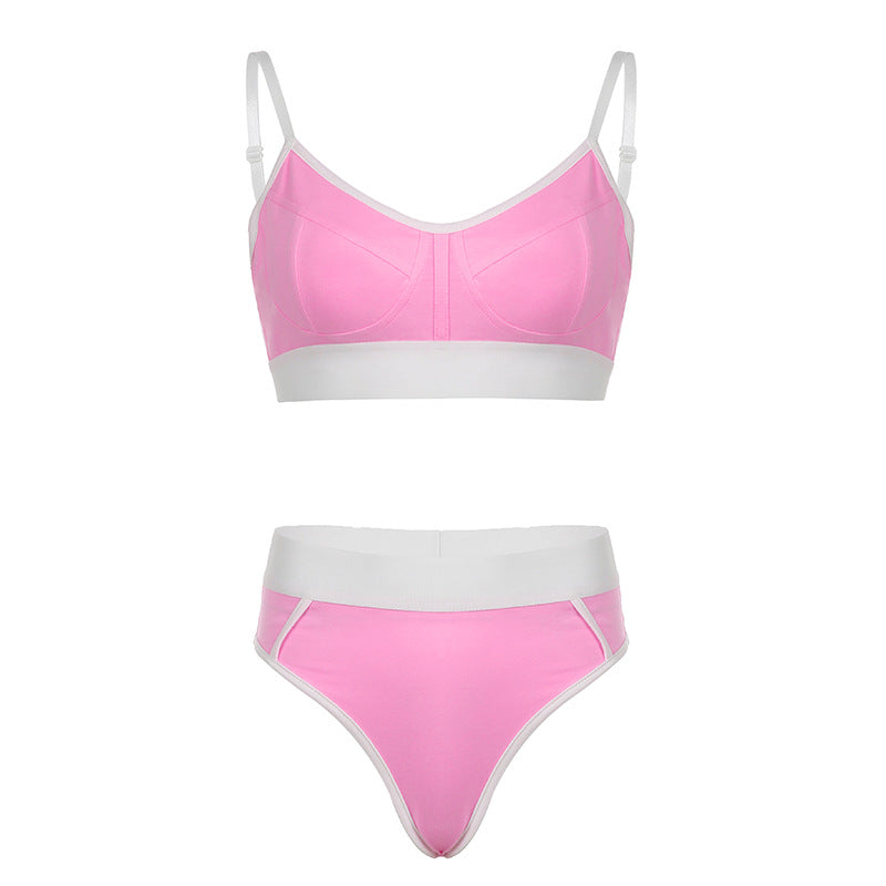 Damer Sporty Bikini-set med justerbare stropper og høy skjæring Skjora