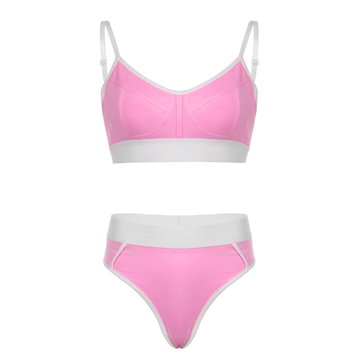 Damer Sporty Bikini-set med justerbare stropper og høy skjæring Skjora