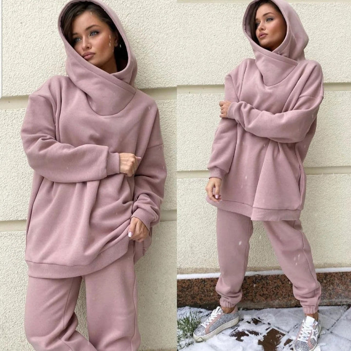 Dame Oversized Hoodie og Joggebukser Sett Skjora